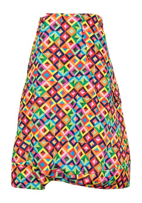 Gonna asimmetrica con stampa geometrica multicolore Comme Des Garçons - donna COMME DES GARCONS | GMS0181